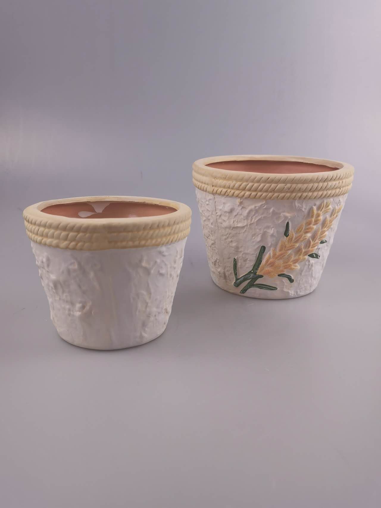 Wheat Planter, hand patining planter, Spring Summer Decor, Hostess Present, Housewarming Gift,