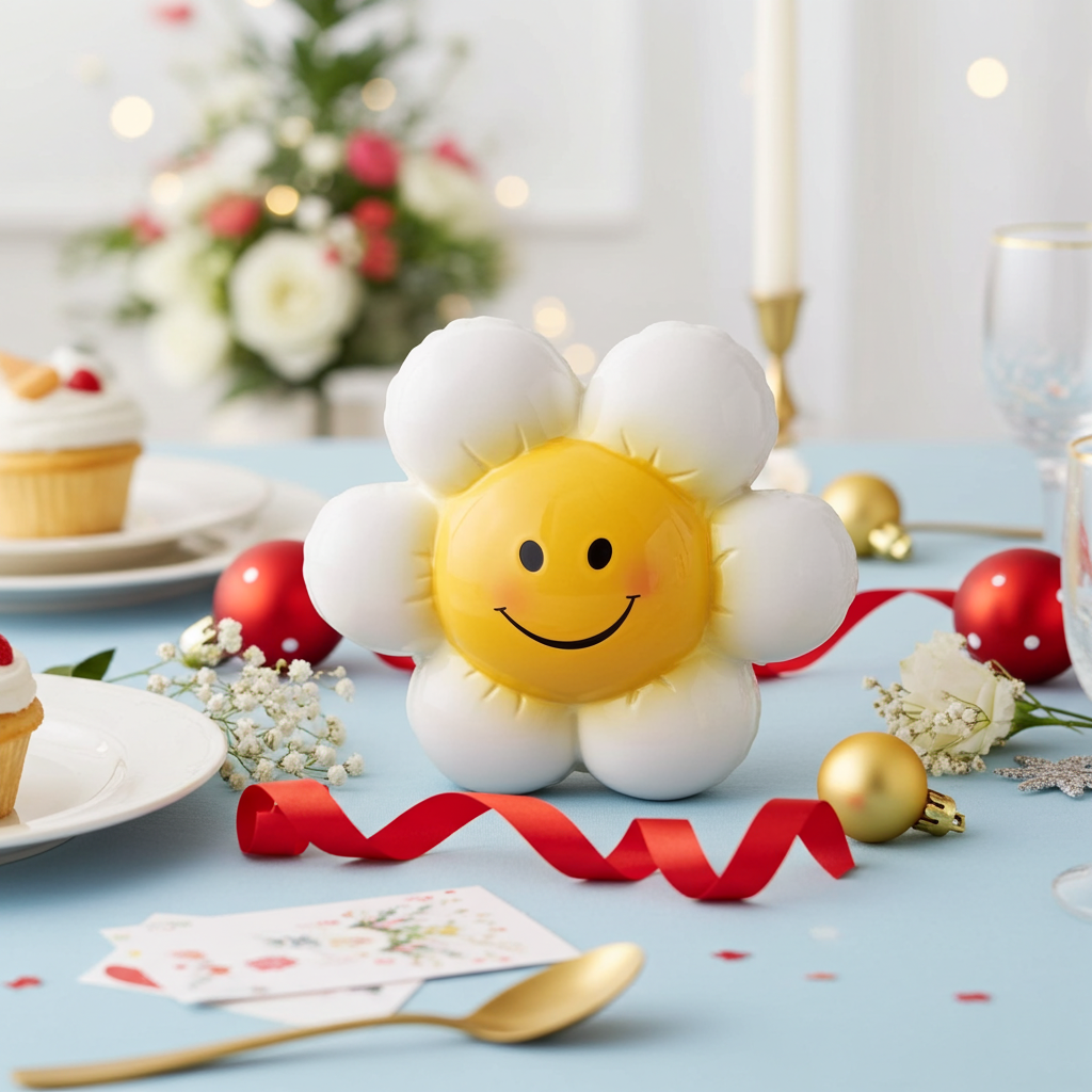 Customized Smile Flower Money Bank, Ceramics coin bank, Engraved piggy bank, kid piggy bank, baby piggy bank, coin bank, money bank