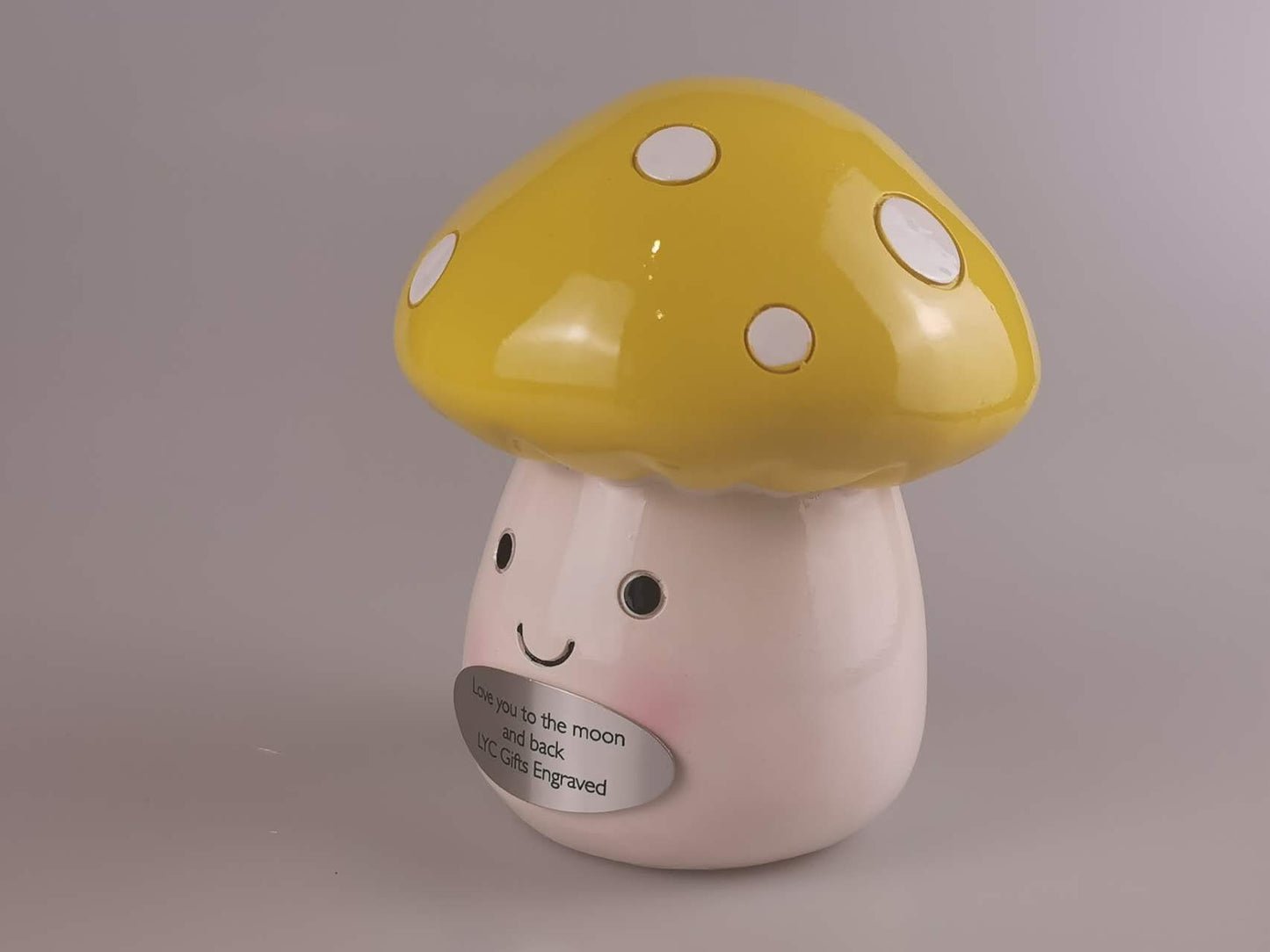 Custom Mushroom Piggy Bank, Engraved Money Bank, Personalized Ceramic Coin Bank, Gift for Christmas Birthday, Boy, Girl, Baby, Friend