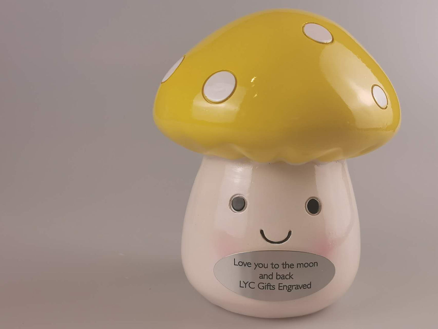 Custom Mushroom Piggy Bank, Engraved Money Bank, Personalized Ceramic Coin Bank, Gift for Christmas Birthday, Boy, Girl, Baby, Friend