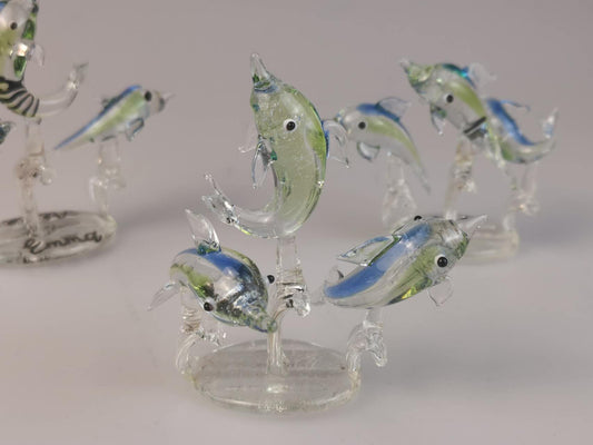 Handmade glass dolphin, Blue Clear Dolphin, Wedding gift, Christmas gift, Birthday Gift,