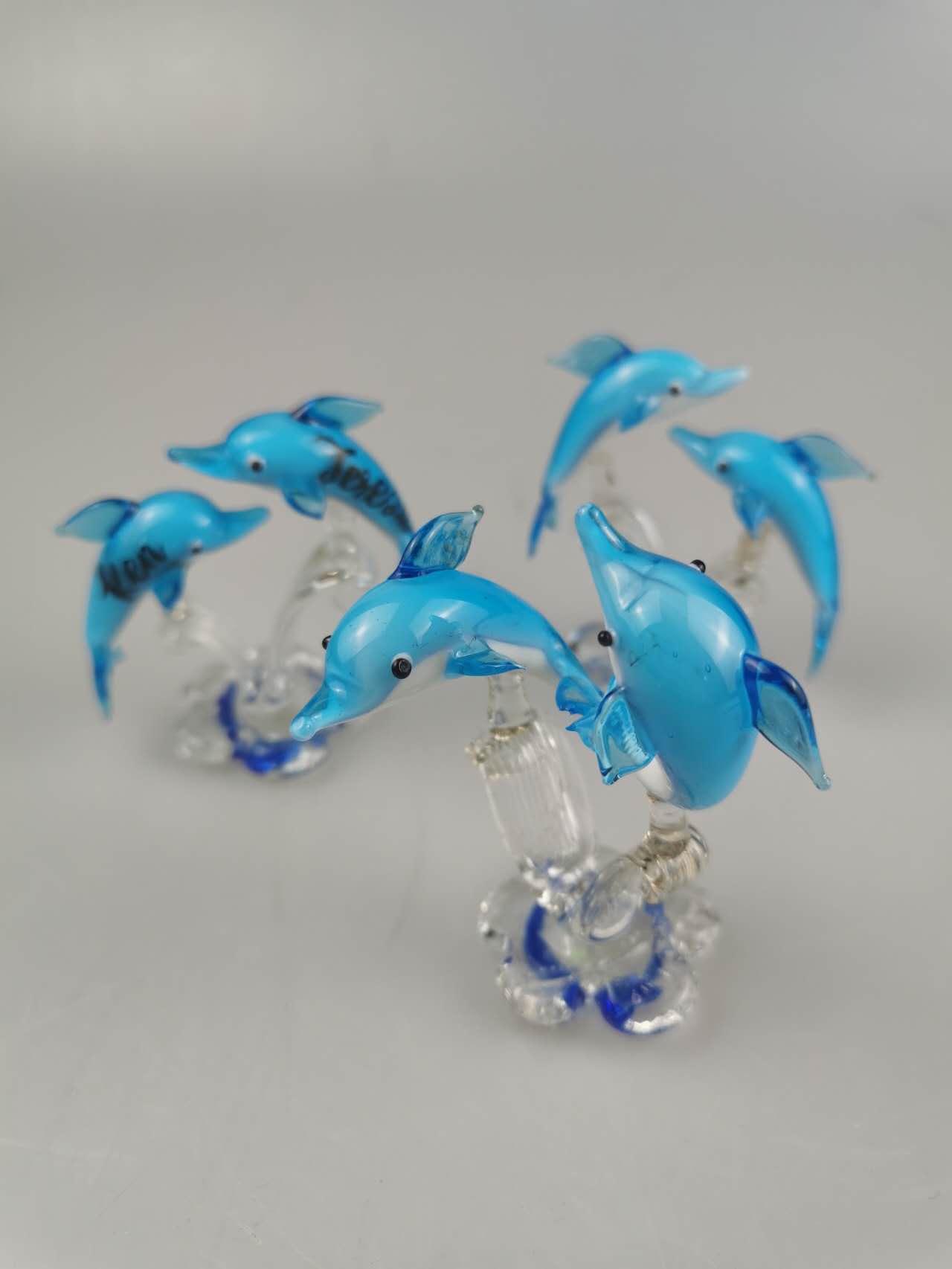 Handmade glass dolphin, Blue Dolphin, Wedding gift, Christmas gift, Birthday Gift,