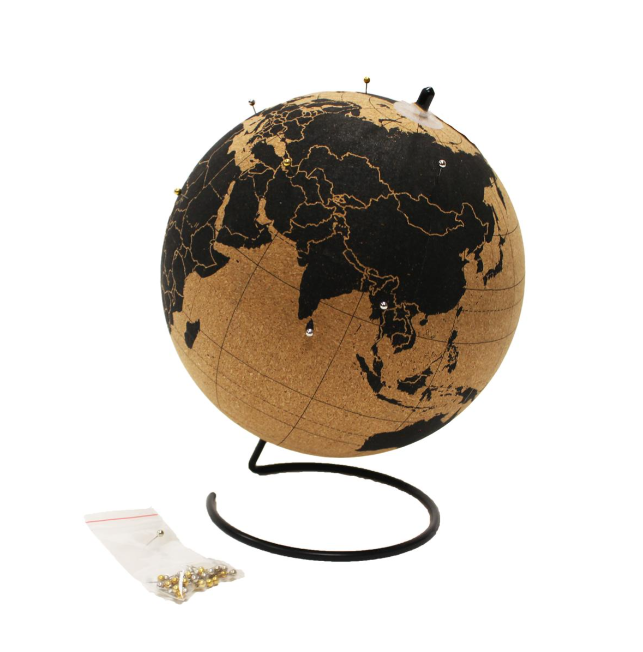 Personalized World Globe, Push Pin World globe, Wedding gift