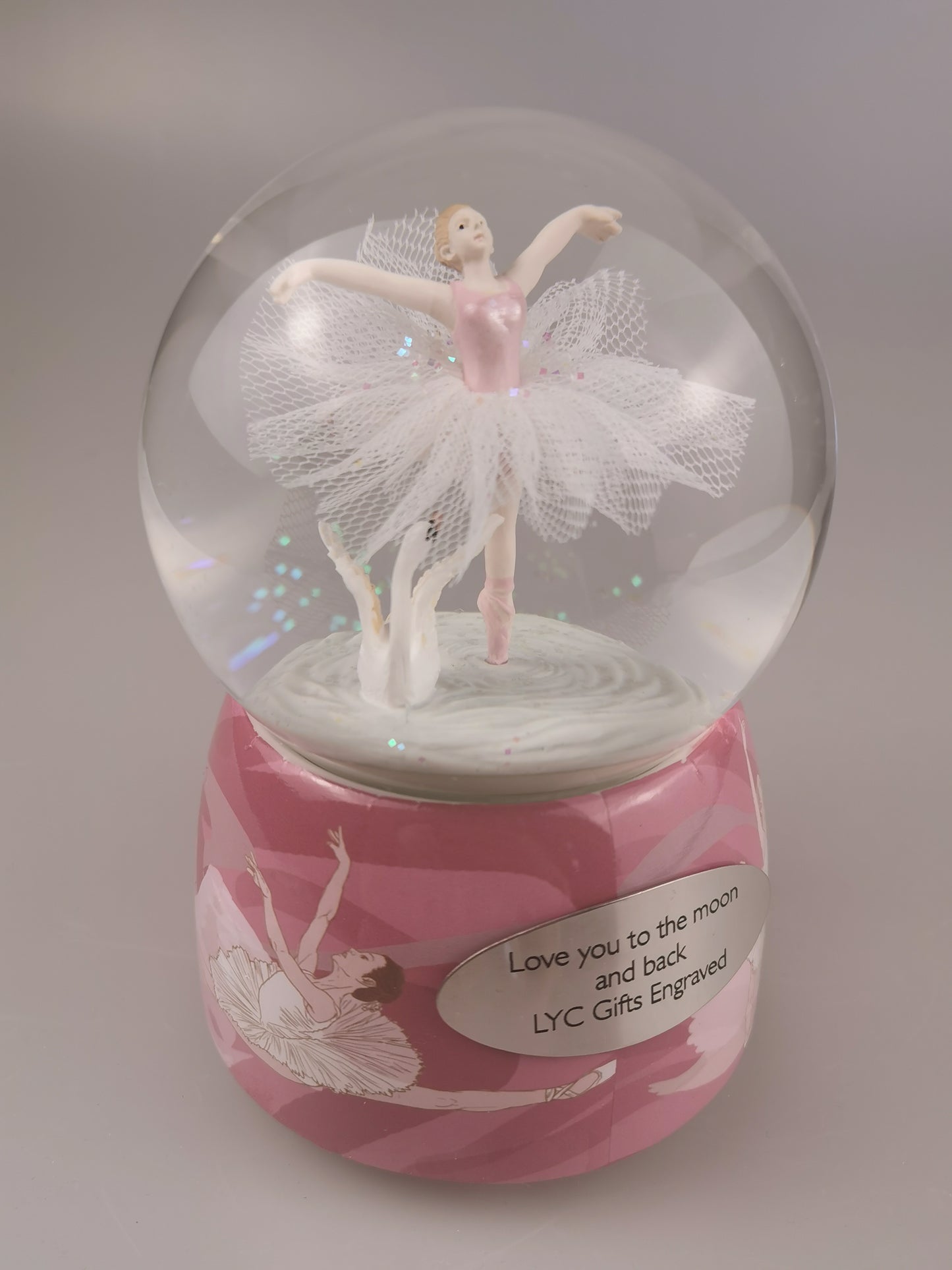 Custom Ballerina Snow Globe, Engraved Ballet Music Box, Rotating Water Globe for Daughter, Ballet Girl Musical Globe Christmas Birthday Gift