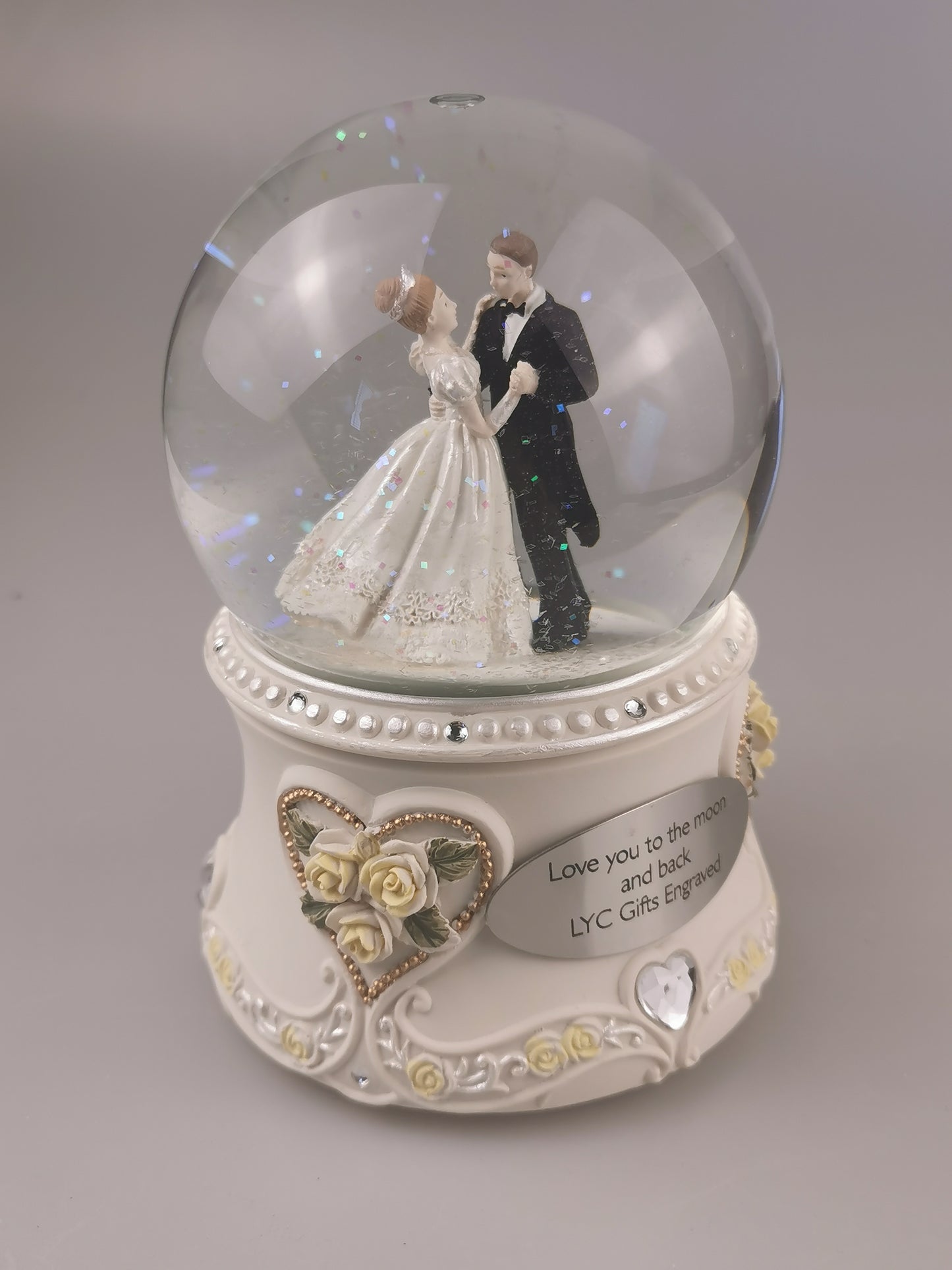 Customized Engravable Musical Snow globe,snow globe wedding, snow globe for girls, snow globe  for couple, snow globe anniversity