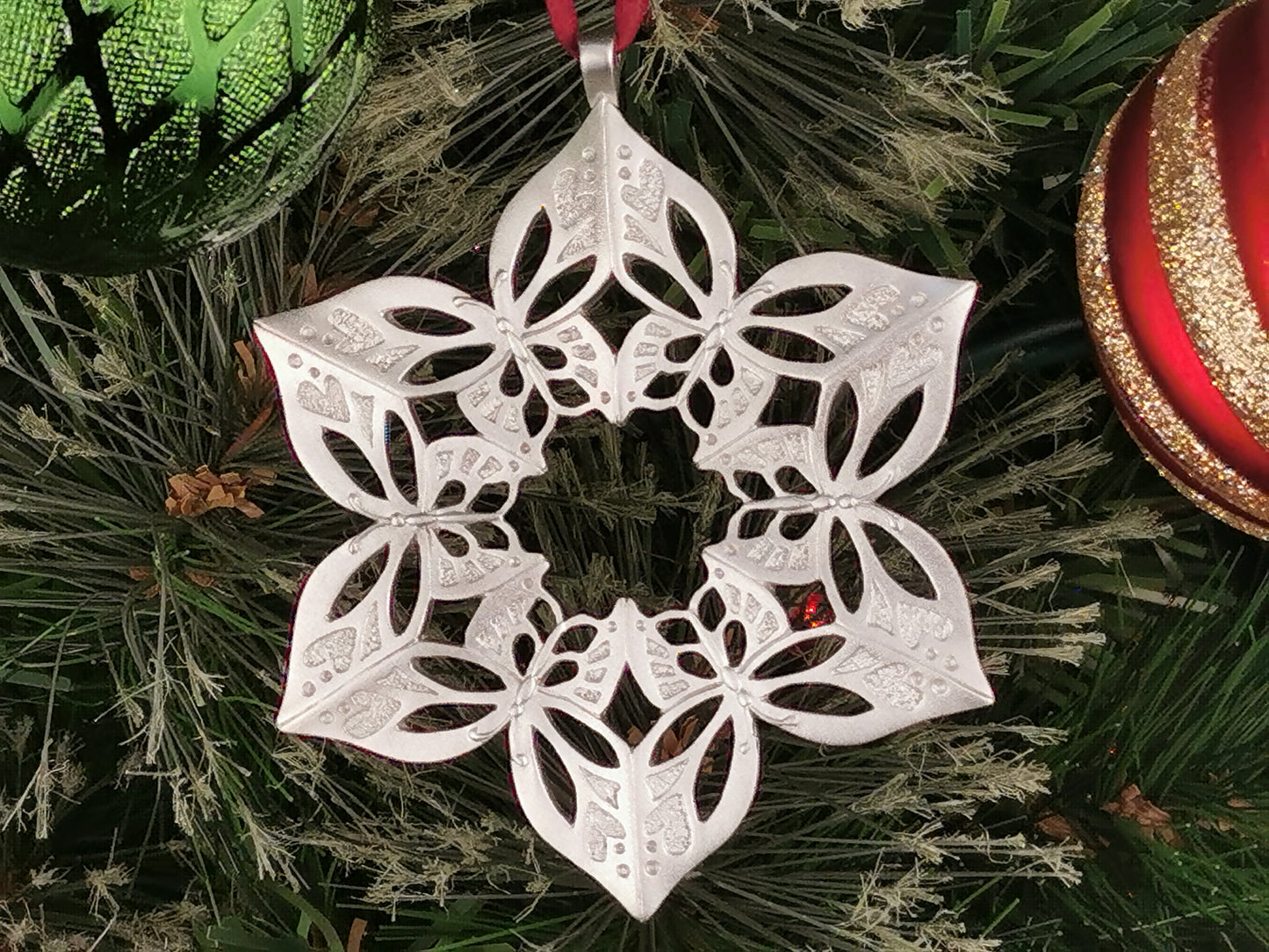 Butterfly Ornament, Hand Made Pewter Ornament, gift for Christmas, Engraved Christmas Ornament, Custom Ornament