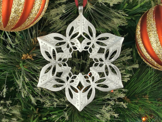 Butterfly Ornament, Hand Made Pewter Ornament, gift for Christmas, Engraved Christmas Ornament, Custom Ornament