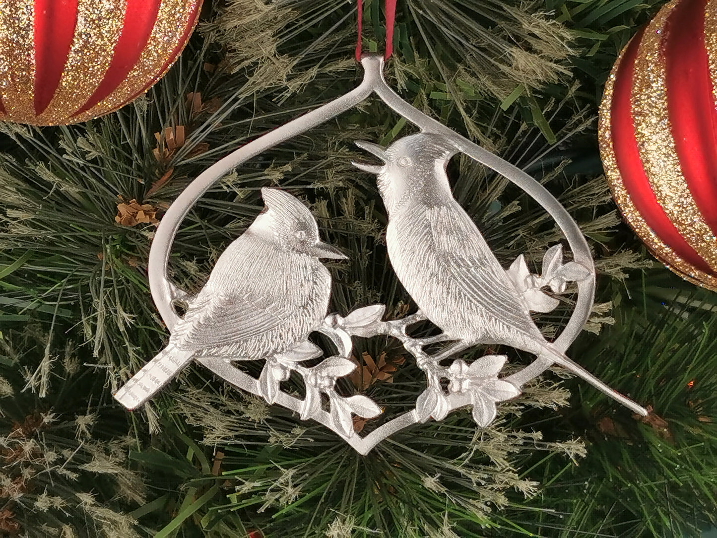 Personalized Blue Jays Ornament, Hand Made Pewter Ornament, gift for Christmas, Engraved Christmas Ornament, Custom Ornament