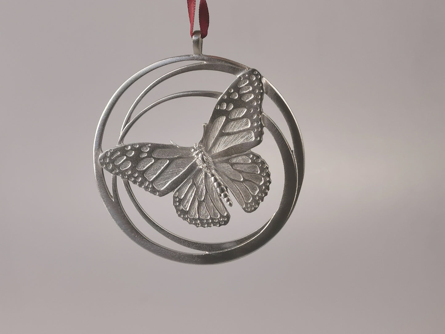 Personalized Butterfly Ornament, Hand Made Pewter Ornament, gift for Christmas, Engraved Christmas Ornament, Custom Ornament