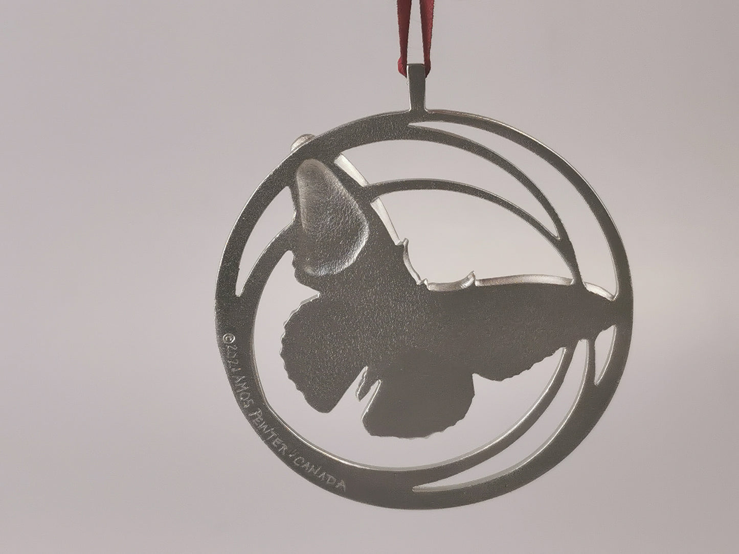Personalized Butterfly Ornament, Hand Made Pewter Ornament, gift for Christmas, Engraved Christmas Ornament, Custom Ornament