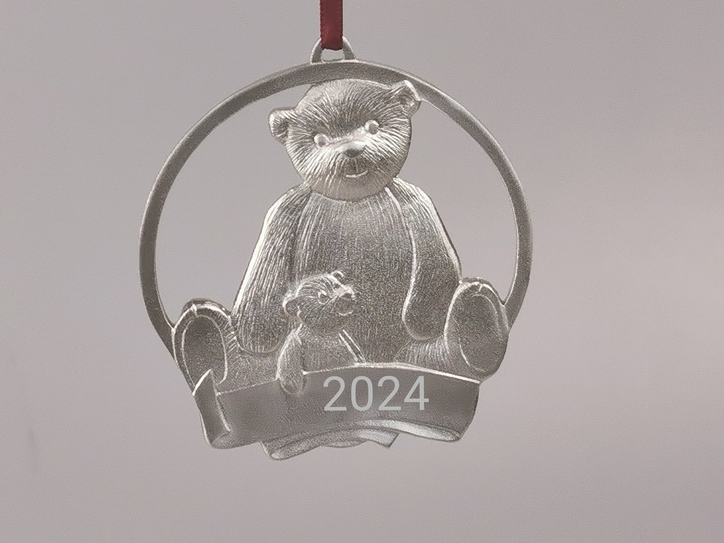 Personalized Bear Ornament, Pewter Ornament, gift for Christmas, Engraved Christmas Ornament, Custom Ornament, Handcrafted