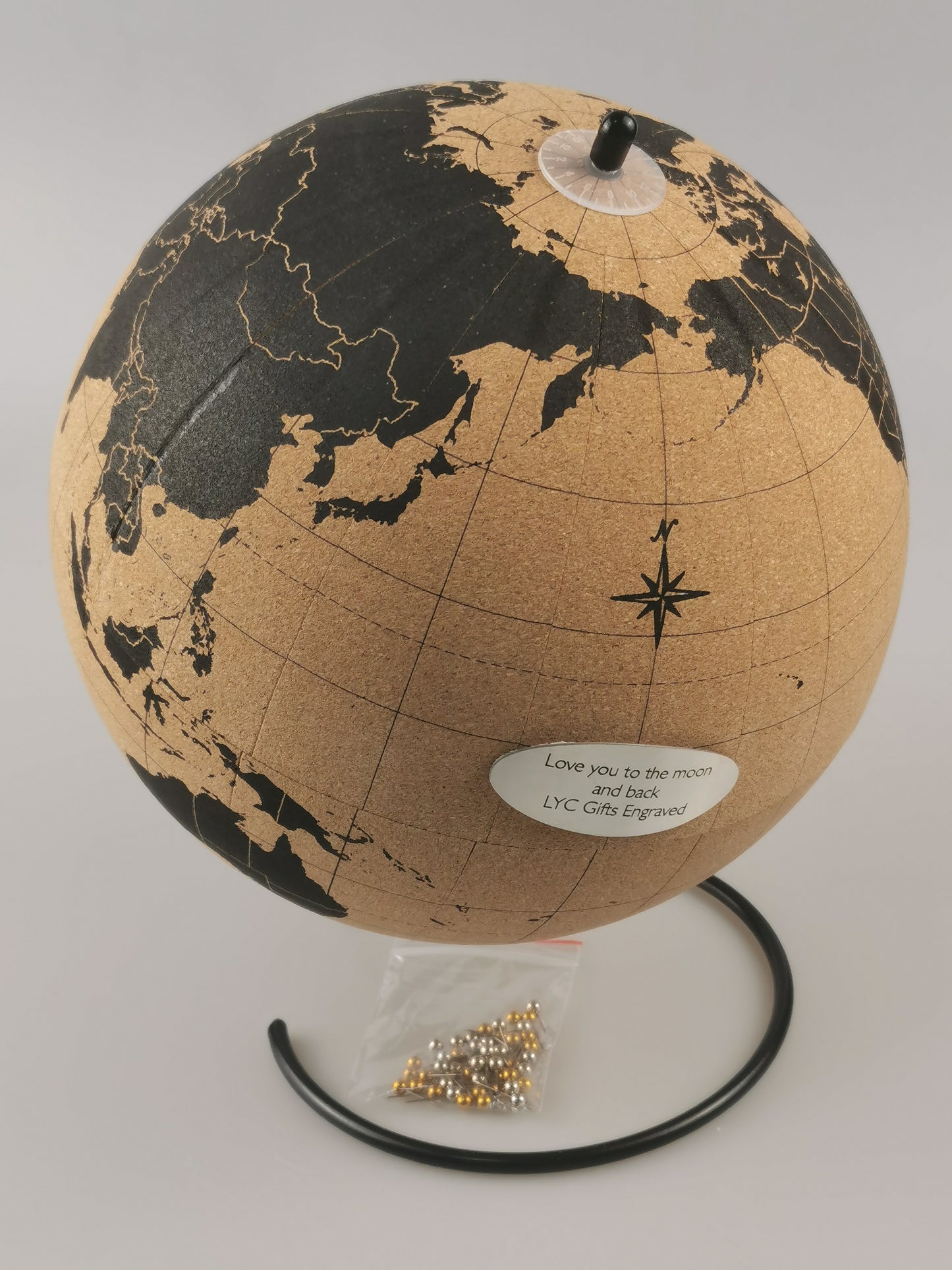 Personalized World Globe, Push Pin World globe, Wedding gift