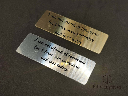 0.75" X 2.5"Customized Rectangle Plate, Engraved Silver/Gold Plate, Personalized Metal Plate, Free Engrave, Frame, Trophy, Box, Customized Gift