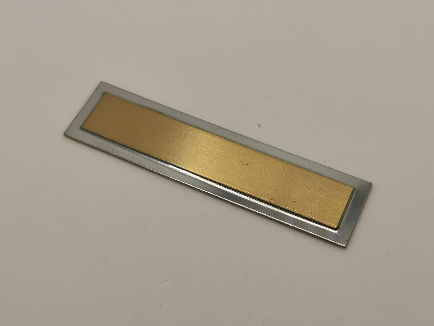 3" X 0.75" Customized Gold Plate, Engraved Rectangle Plate with Silver Border, Personalized Plaque, Free Engrave, Customized Gift