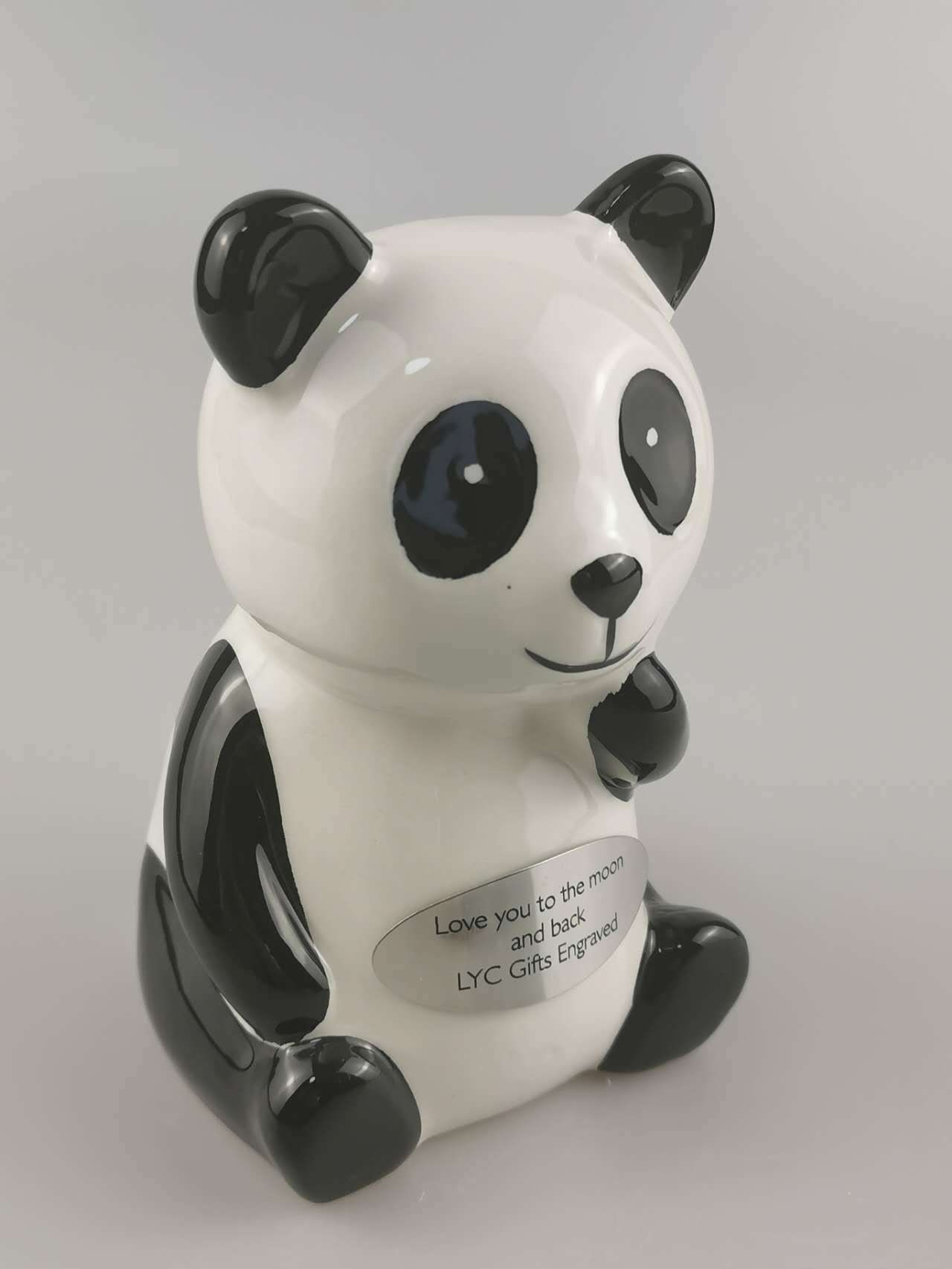 Customized Engravable Panda Money Bank, Ceramics Panda coin bank, Ceramic piggy bank, kid piggy bank, baby piggy bank, coin bank, money bank