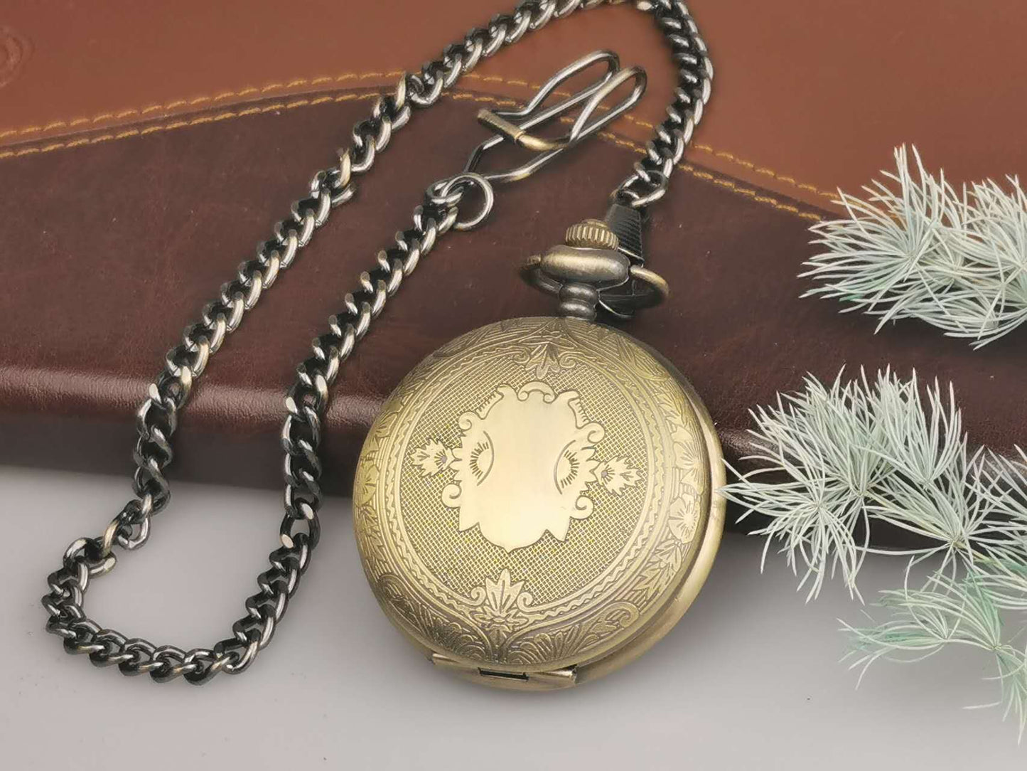 Gold Engraved Pocket Watch, Groomsman Gift, Graduate gift, Retirement Gift