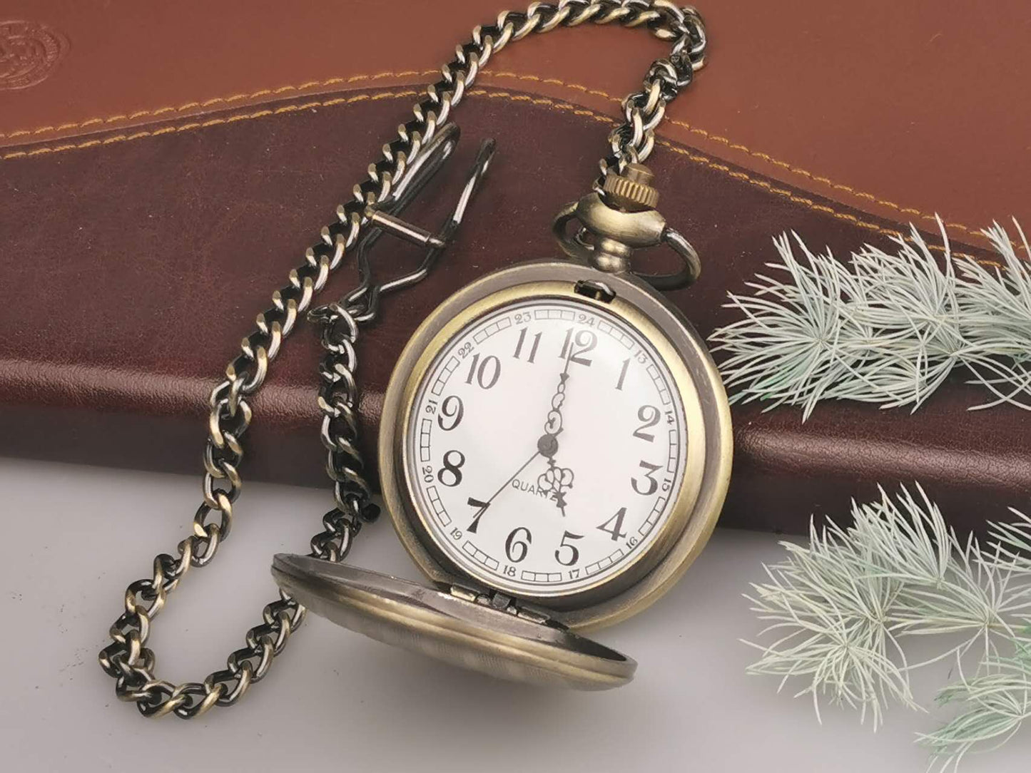 Gold Engraved Pocket Watch, Retirement Gift, Wedding Gift, Graduate Gift