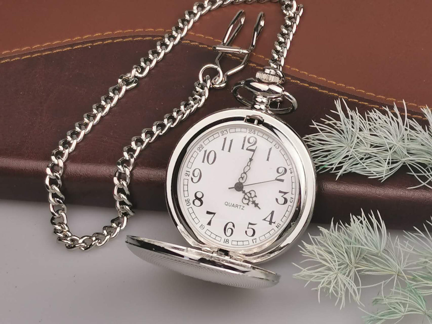 Silver Engraved Pocket Watch, Retirement gift, Wedding Gift, Graduate Gift