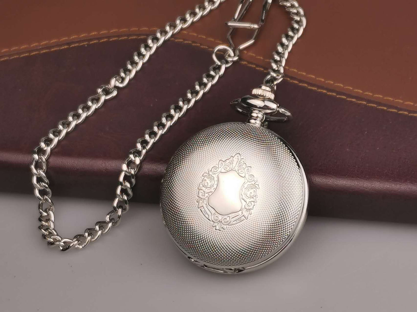 Silver Engraved Pocket Watch, Groomsman Gift, Graduate gift, Retirement Gift