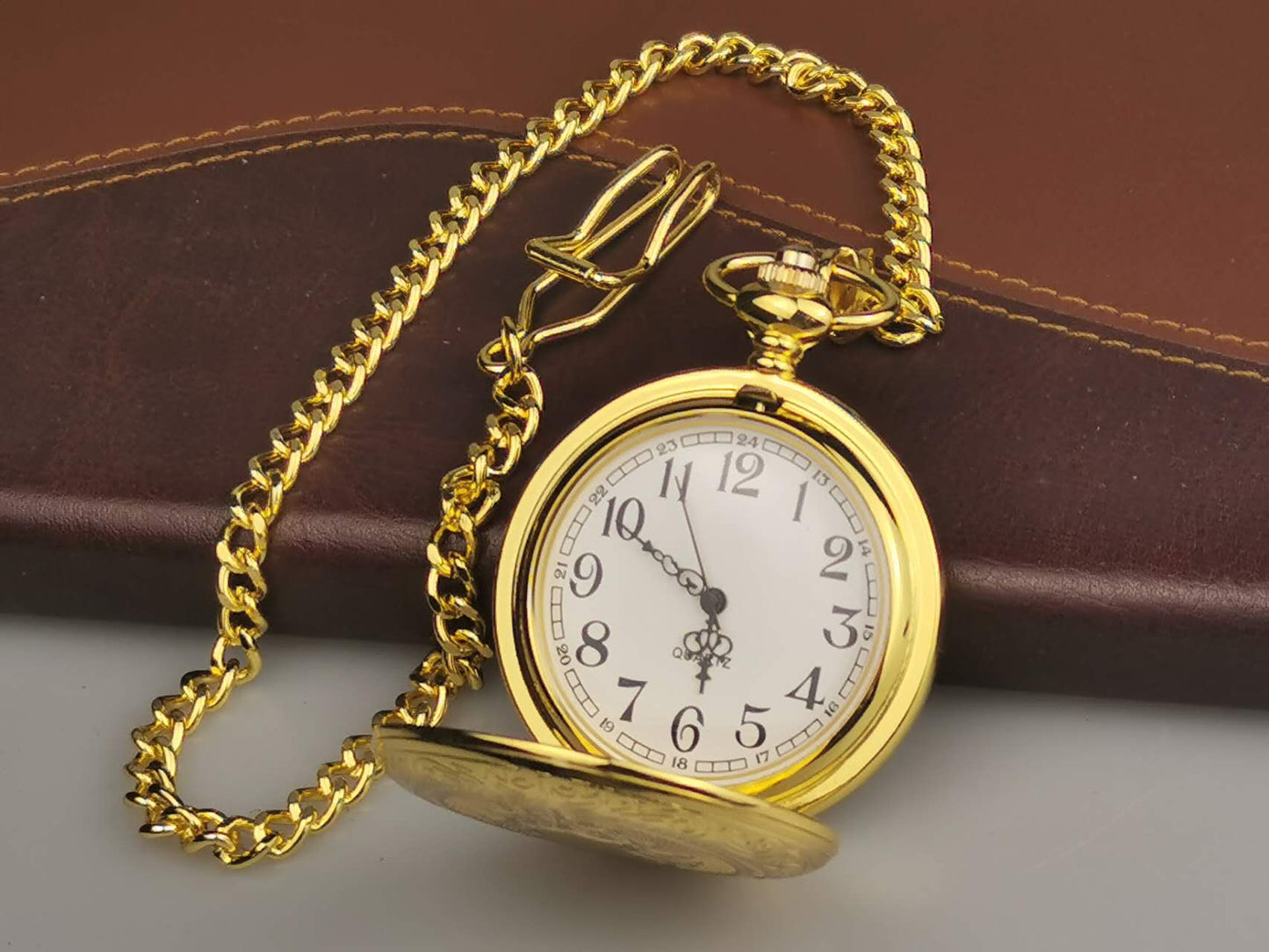 Gold Engraved Pocket Watch, Groomsman Gift, Graduate gift, Retirement Gift