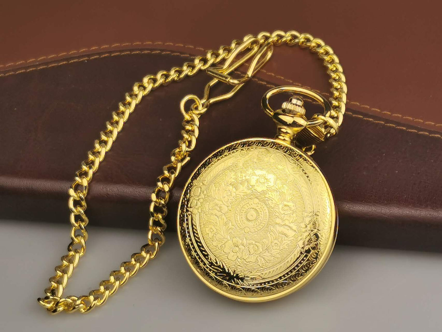 Gold Engraved Pocket Watch, Groomsman Gift, Graduate gift, Retirement Gift