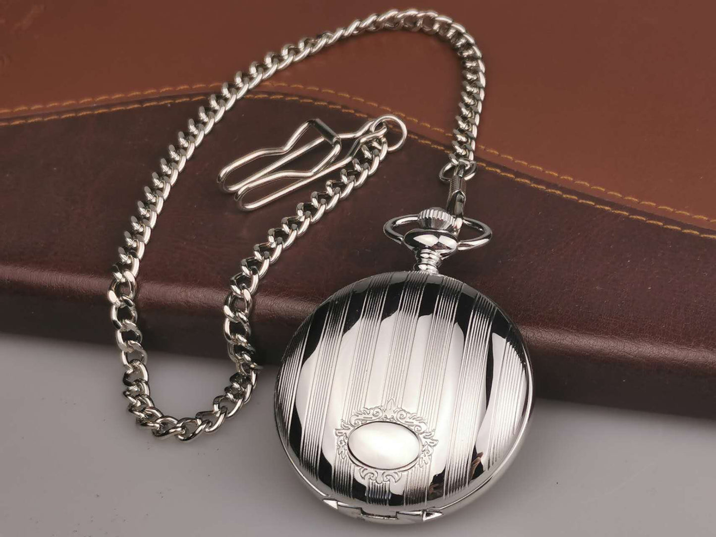 Silver Engraved Pocket Watch, Groomsman Gift, Graduate gift, Retirement Gift