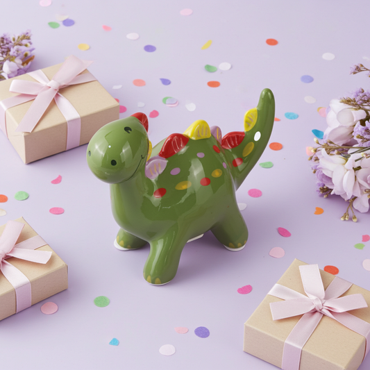 Engraved Ceramics Dinosaur Money bank