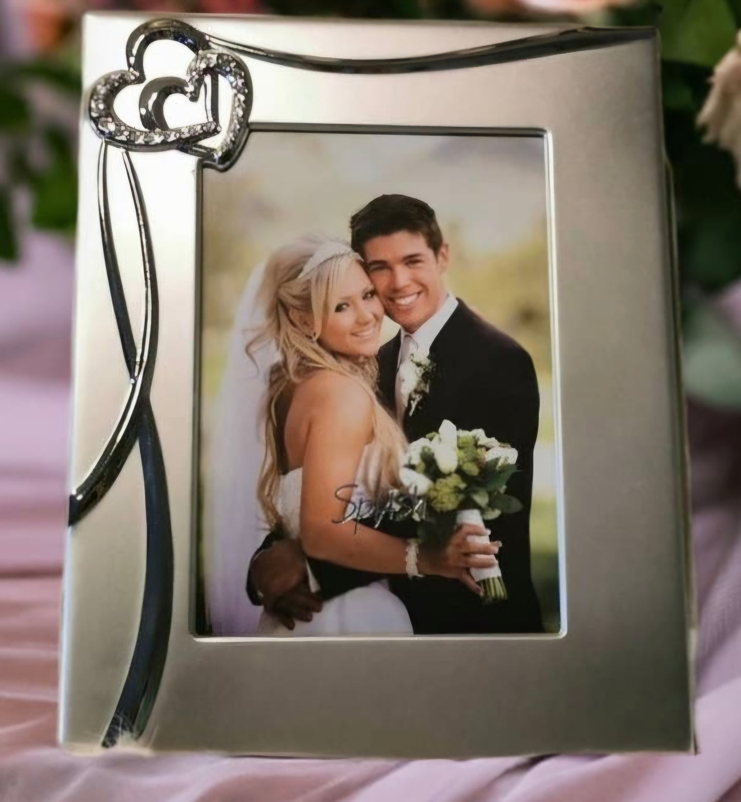 ngraved frame, Personalized Wedding Frame,  Customized couple frame, Gift for couple, Wedding, Engage, Anniversary, Crystal Double Heart