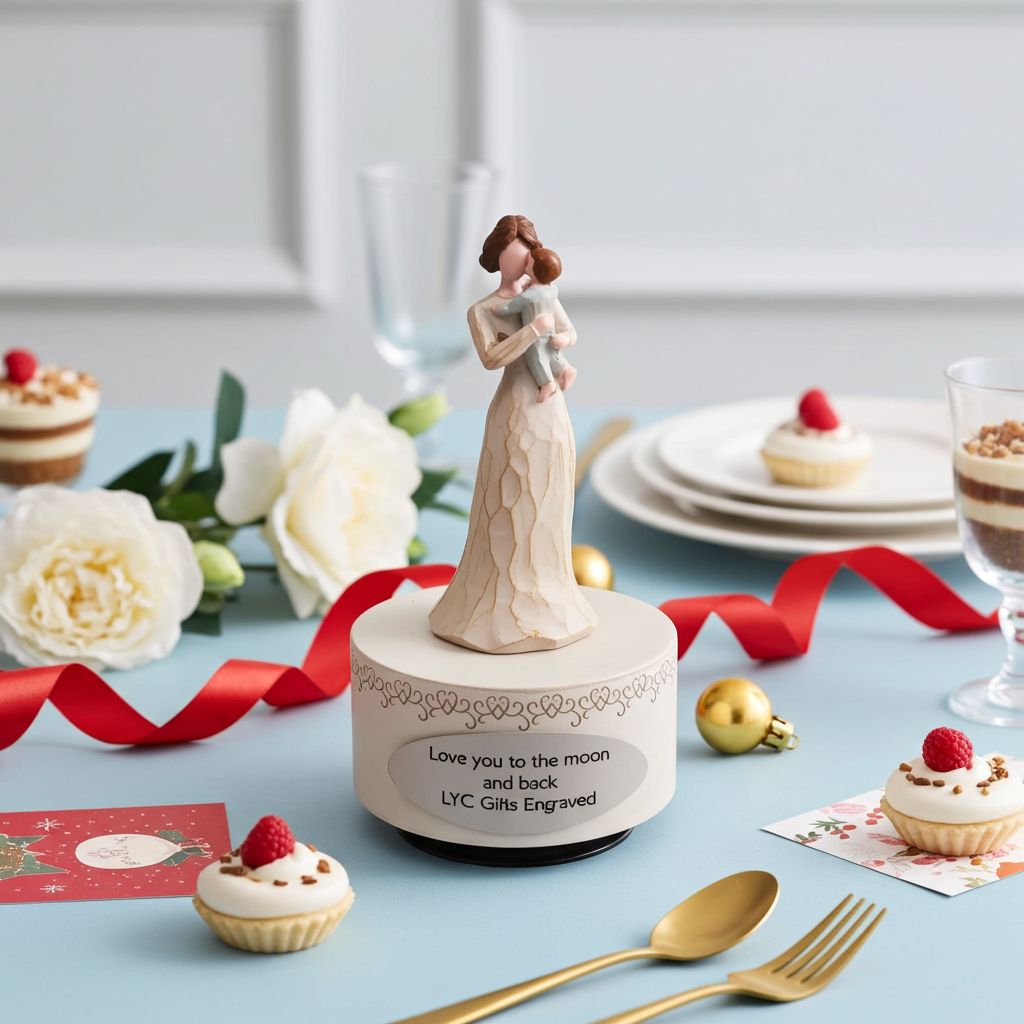 Personalized Handmade Music Box, Mother and Baby Music box, Mother's Day Gift, Christmas Gift, Birthday Gift, Holiday Decoration