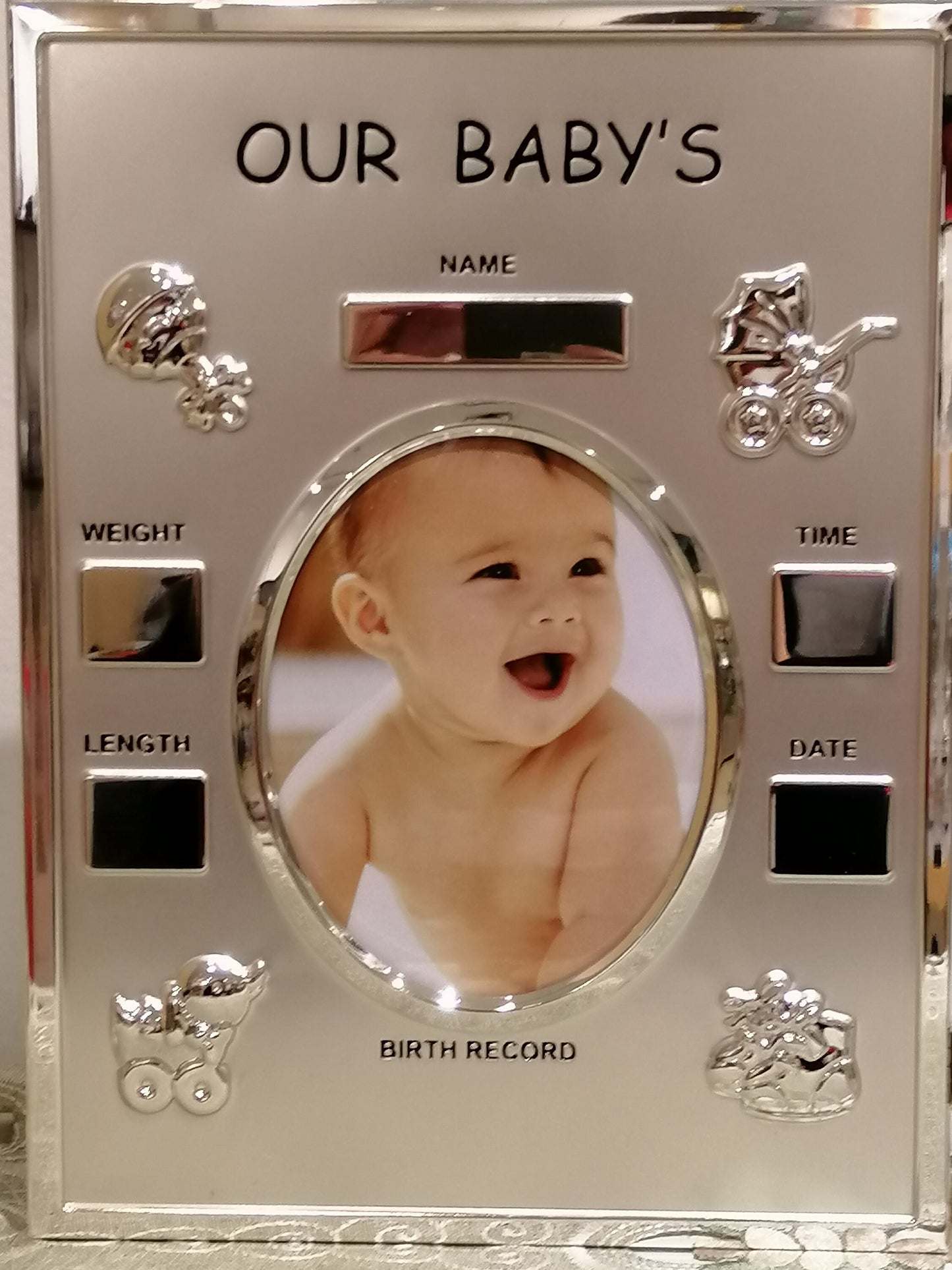Customized Baby 1st Year Collage Frame, Engraved Baby Frame, Personalized Baby Gift, Gift for First Birthday, Baby Born, Baby Silver Frame
