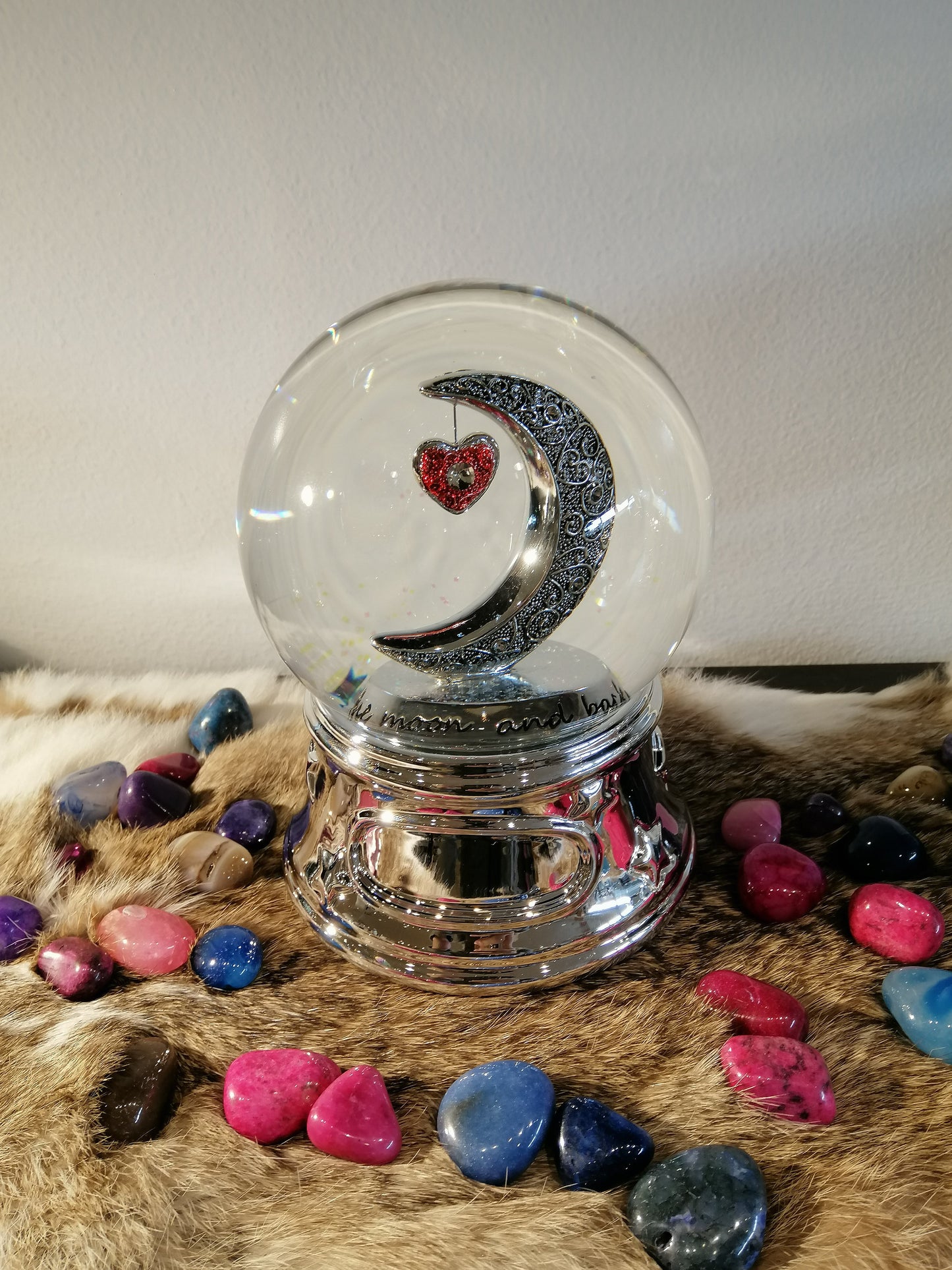 Customized Musical Snow globe, Love you to the moon and back, Engraved Snow globe, Gift for baby,Girls, Wife, Mom, Wedding, Christmas gift