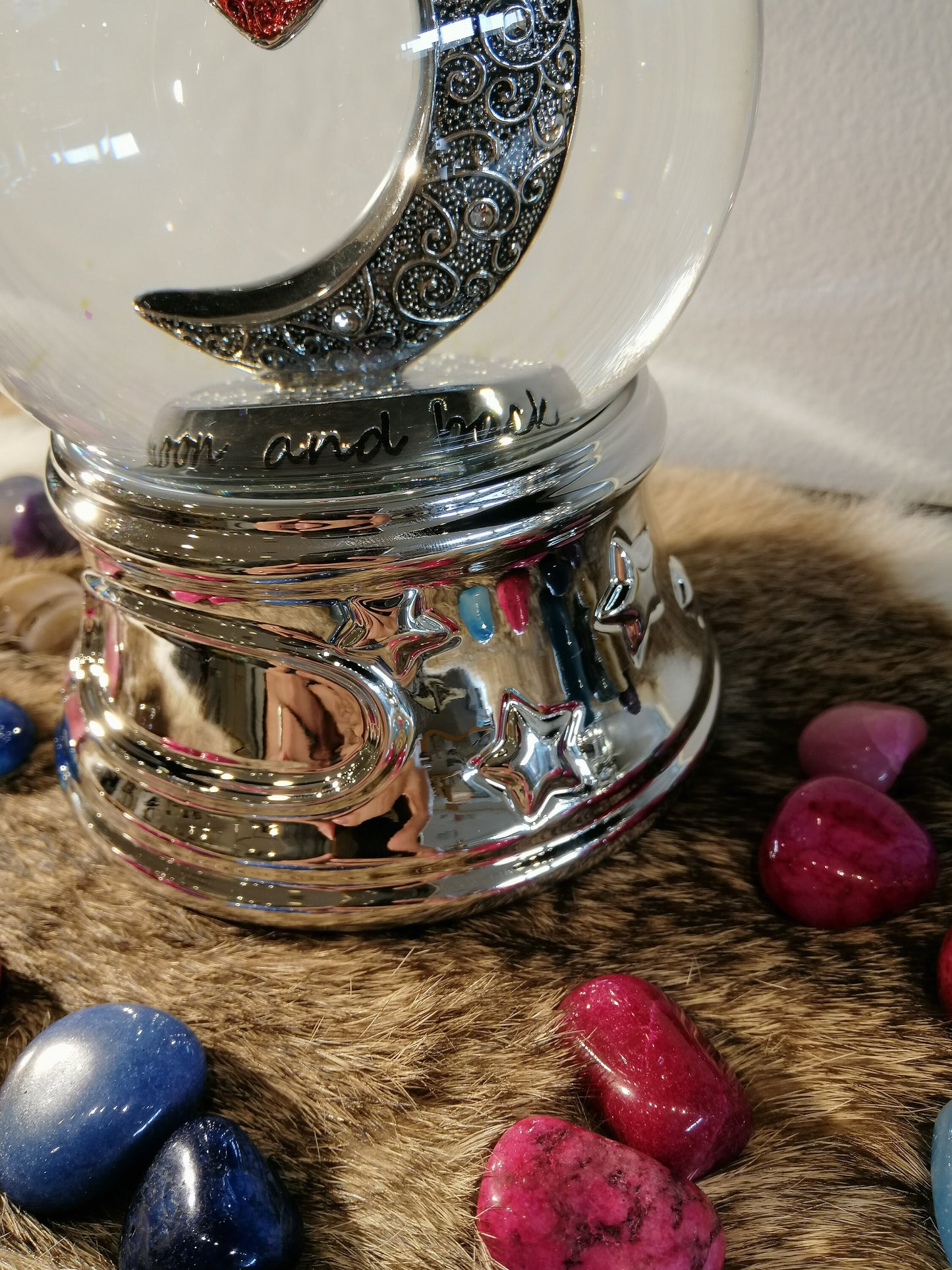 Customized Musical Snow globe, Love you to the moon and back, Engraved Snow globe, Gift for baby,Girls, Wife, Mom, Wedding, Christmas gift