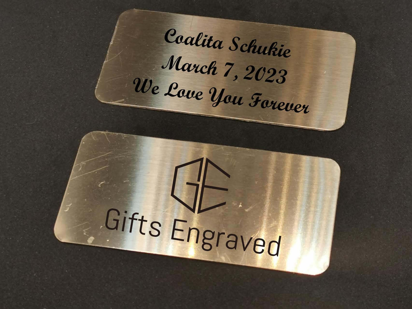3" X1.5" Customized Rectangle Plate, Engraved Silver/Gold Plate, Personalized Plaque, Free Engrave, Frame, Trophy, Box, Customized Gift