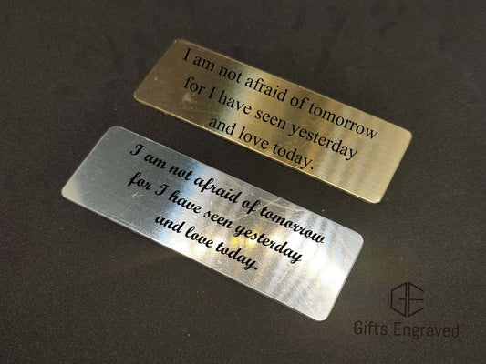 3" X 1" Customized Rectangle Plate, Engraved Silver/Gold Plate, Personalized Metal Plate, Free Engrave, Frame, Trophy, Box, Customized Gift