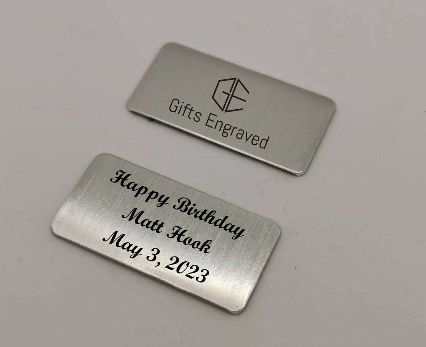 1.5" X 0.75'' Customized Silver/Gold Plaque, Personalized Rectangle Plate,  Engraved Trophy Plate,  Free engraving, Picture Frame, Box plate