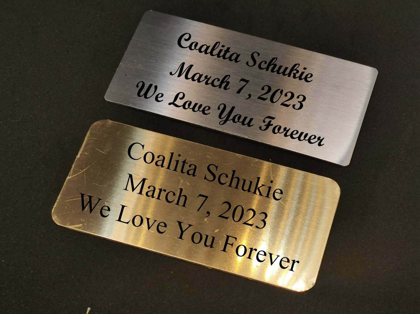 3" X1.5" Customized Rectangle Plate, Engraved Silver/Gold Plate, Personalized Plaque, Free Engrave, Frame, Trophy, Box, Customized Gift