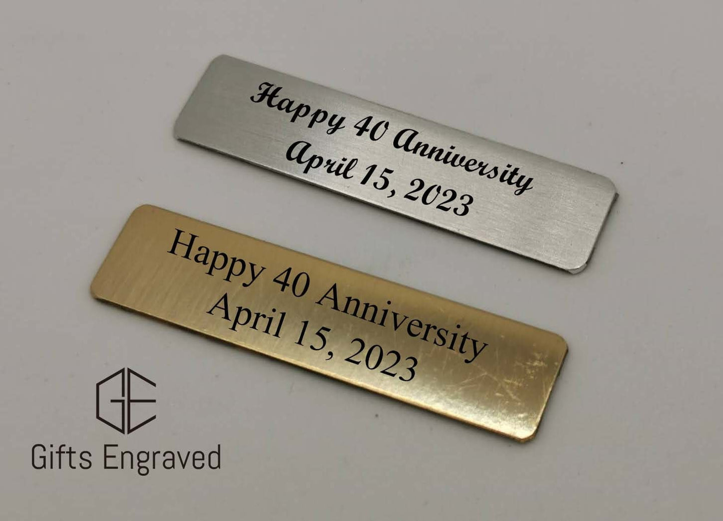 2.5" X 0.75" Customized Rectangle Plate, Engraved Silver/Gold Plaque, Personalized Free Engrave, Picture Frame, Trophy, Box, Customized Gift