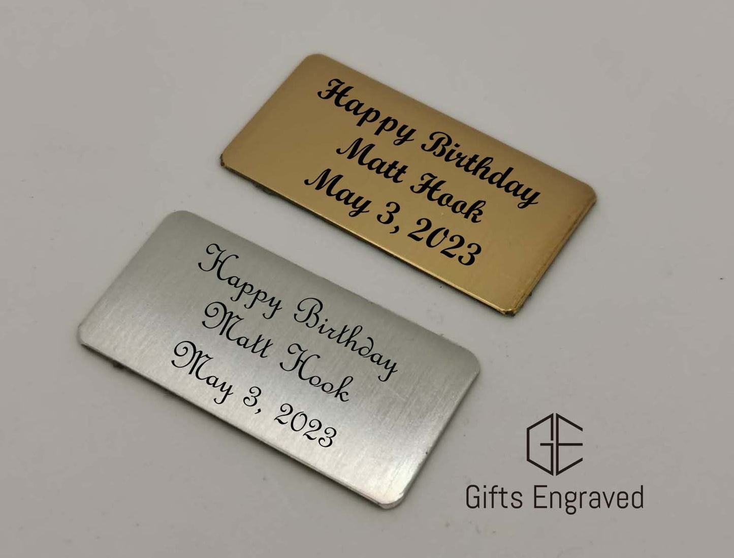 2"x0.75" Customzied Silver/Gold Plate, Engraved Rectangle Plaque, Personalized Name Tag, Picture Frame Label, Free Engrave,Customized Gift
