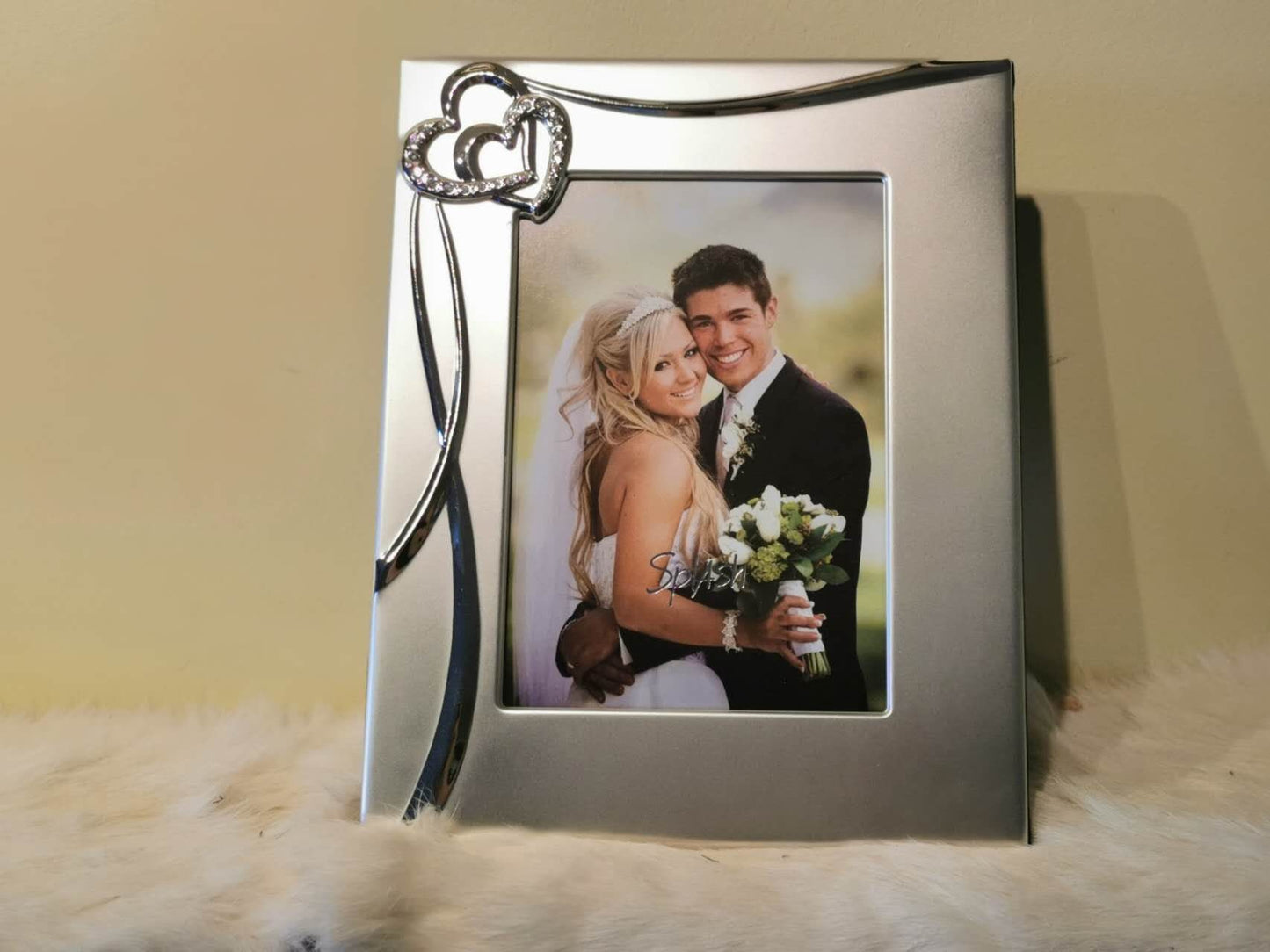 Engraved frame, Personalized Wedding Frame,  Customized couple frame, Gift for couple, Wedding, Engage, Anniversary, Crystal Double Heart