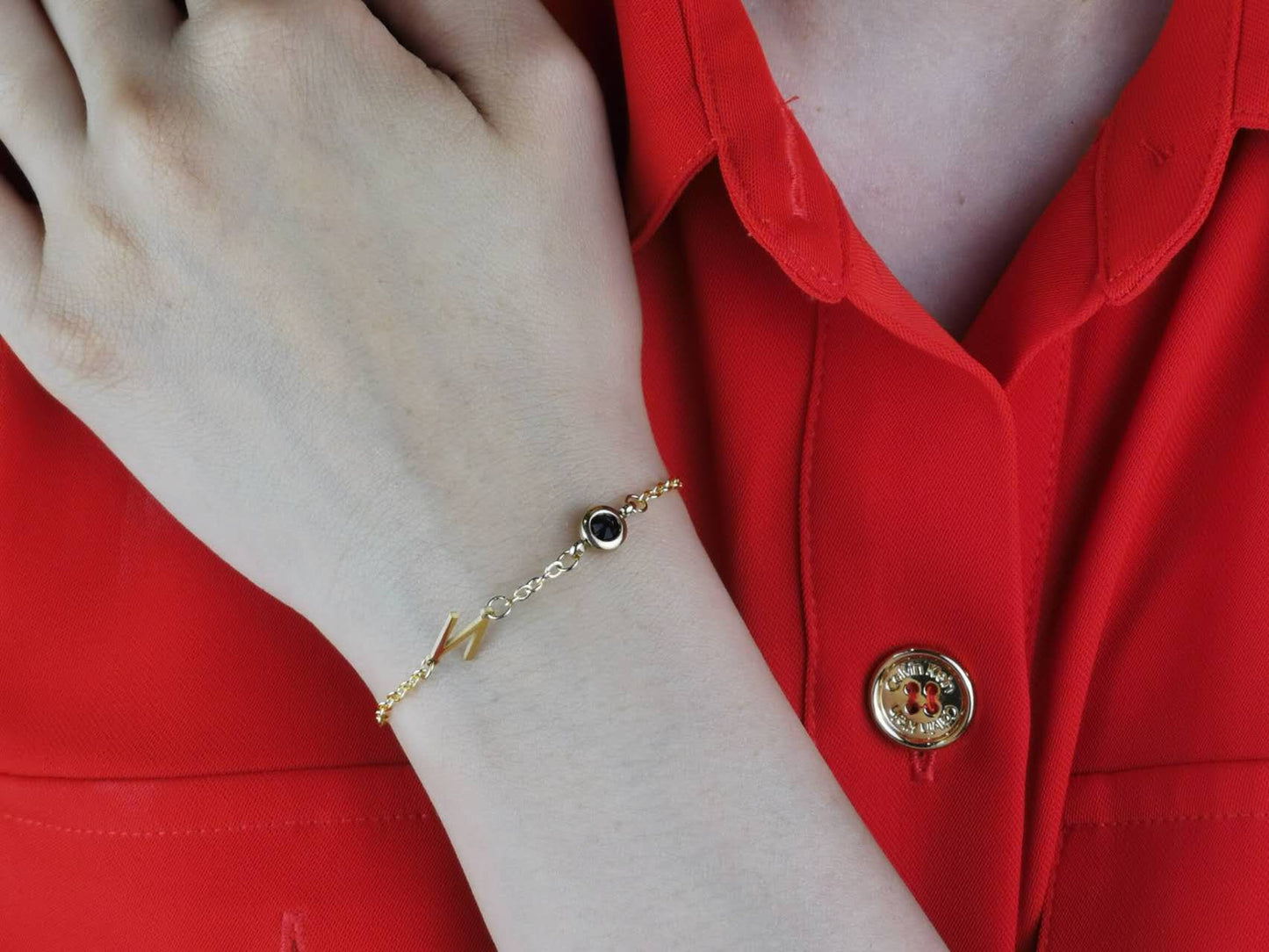 Custom Initial Gold Bracelet, Personalized Birthstone Silver Bracelet,  Bridesmaid Bracelet, Letter Bracelet, Christmas Valentine's Gift