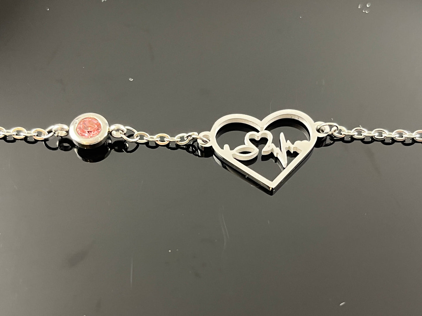 Custom Initial bracelet, Gold Letter bracelet,Silver Name Bracelet, Personalized Birthstone Bracelet,Christmas Valentine's Mother's Gift