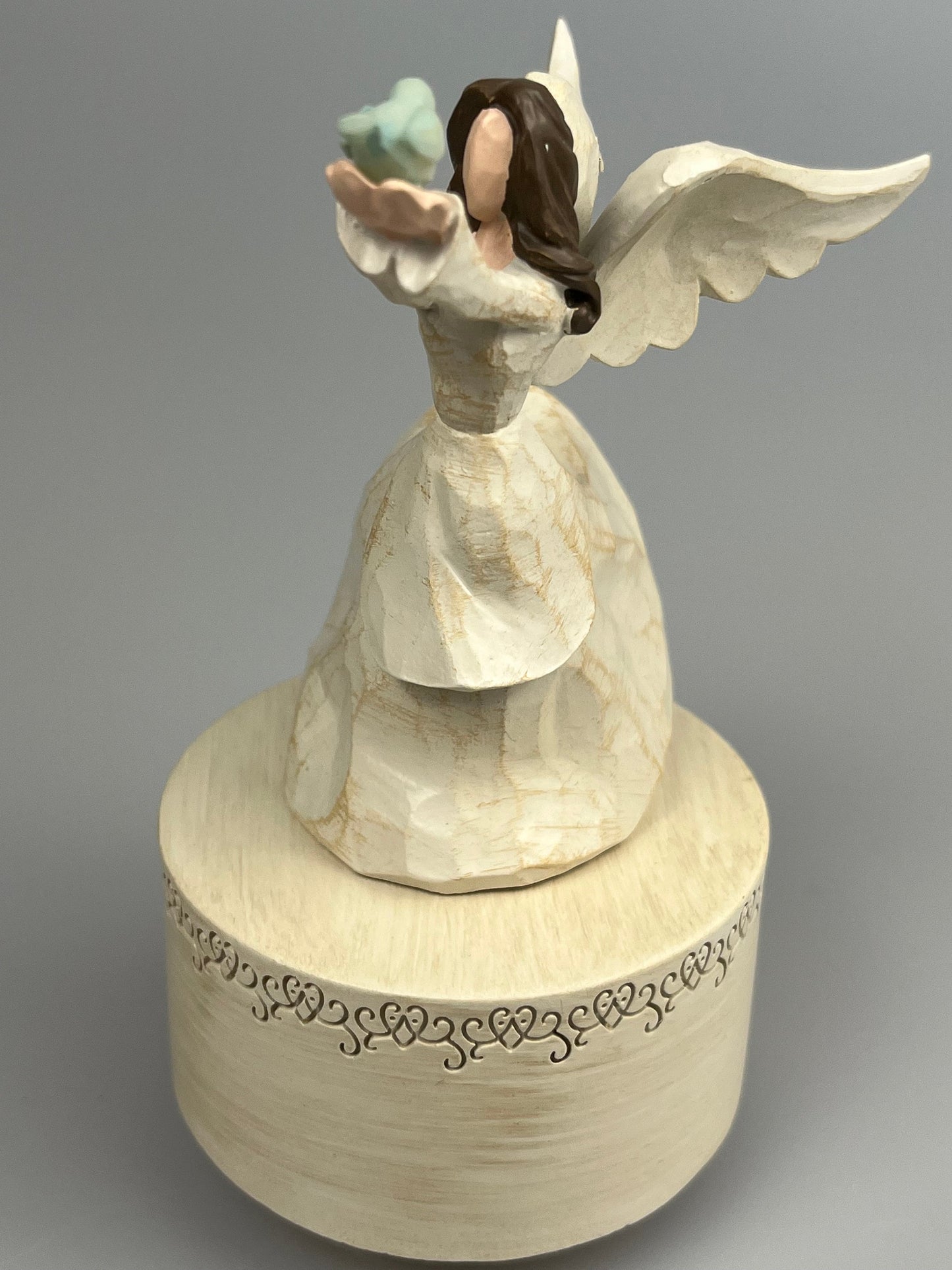 Personalized Handmade Music Box, Customized Angel Music Box, Engraved Hand-Painted Musical Figure, Guardian Angel Music Boxes,Christmas gift