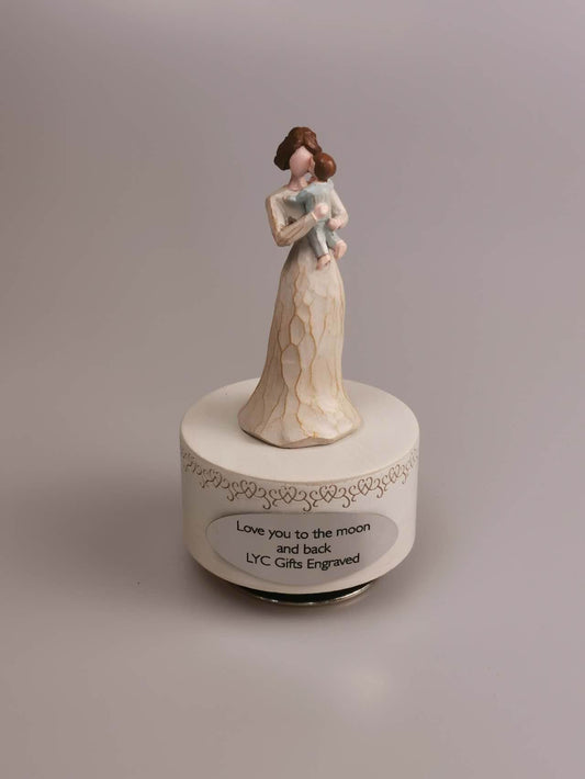 Personalized Handmade Music Box, Mother and Baby Music box, Mother's Day Gift, Christmas Gift, Birthday Gift, Holiday Decoration